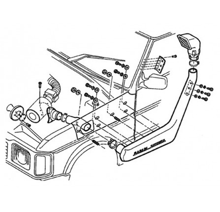 Safari Raised Air Intake Snorkel Kit V8 Discovery 1 Left Hand Side Fitment
