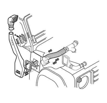Safari Raised Air Intake Snorkel Kit Defender 300TDI Right Hand Side Fitment