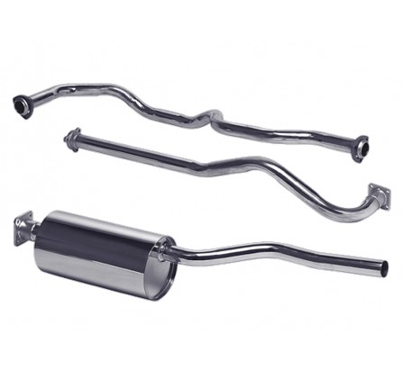 Series 3 SWB 2.25 Petrol Stainless Steel Exhaust System Front Pipe, Link Pipe and Rear Silencer