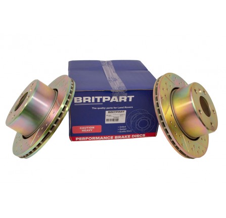 Performance Front Brake Disc (Pair) Vented Drilled & Grooved