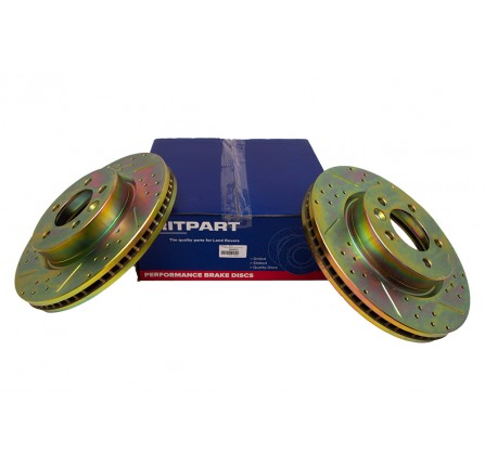 Front Slotted Performance Brake Discs Corresponds to - SDB000604 Discovery 3/4 & Range Rover Sport