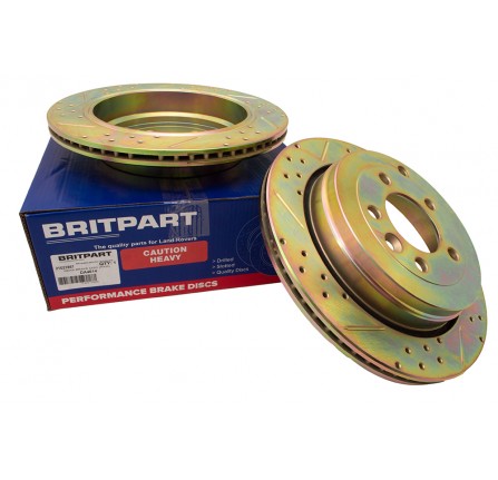 Rear Slotted Performance Brake Discs Corresponds to Land Rover Part SDB000636 Supplied in Pairs