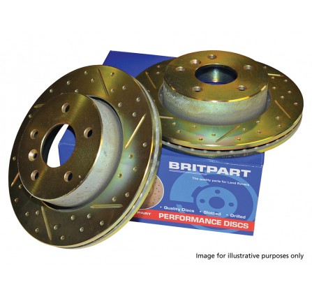 Britpart Performance Drilled Brake Discs Land Rover Part SDB500182