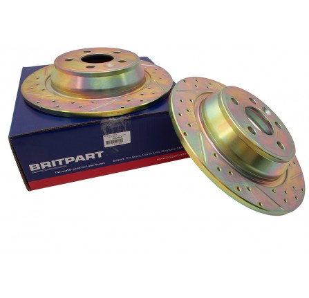 R/R Evoque Rear Brake Disc Pair Grooved Slotted Solid