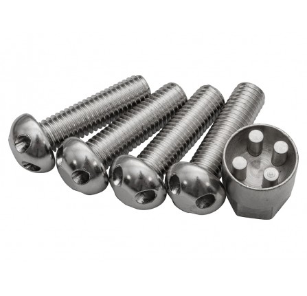 Tamper Proof Bolt Set M10 x 35 Includes 4 Bolts and 1 Key