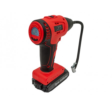 Battery powered tire outlet inflator