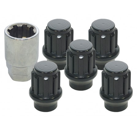 Mach 5 Locking Wheel Nut Kit Black Set Of 5