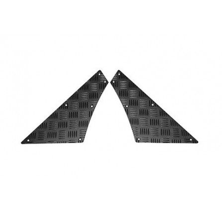 Chequer Plate Kit 2mm Rear Quadrants in Silver Rear Of Side Door 110 Station Wagon Per Pair with Fittings