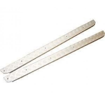 Chequer Plate Kit 3mm Sill Protectors 110 3 Door Silver Anodised Boxed Pair with Fixings