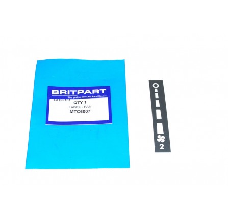 Genuine Heater Fan Control Lever Label 90-110.