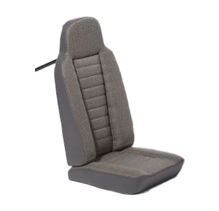 Classic High Back Seat with Integral Headrest Second Row Black Leather