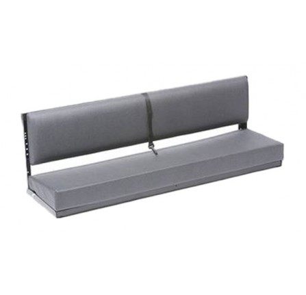 3 Man Bench Seat Elephant Hide Grey Vinyl B Black Powder Coat Frame (Back Brackets and Fixings)