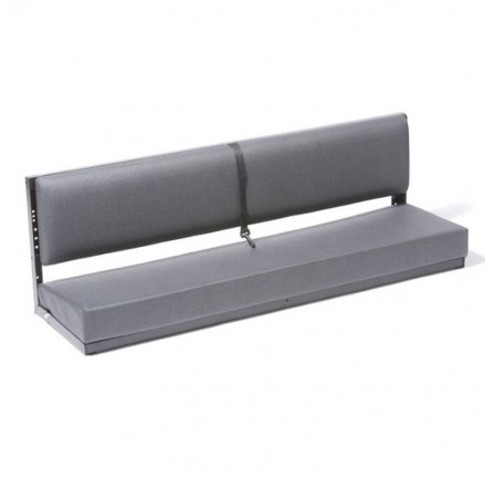 3MAN Bench Seat Denim Twill Vinyl B Black Powder Coat Frame (Back Brackets and Fixings)