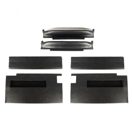 Door Trim Full Set with Pocket 6 Pieces Black Front 2 Doors