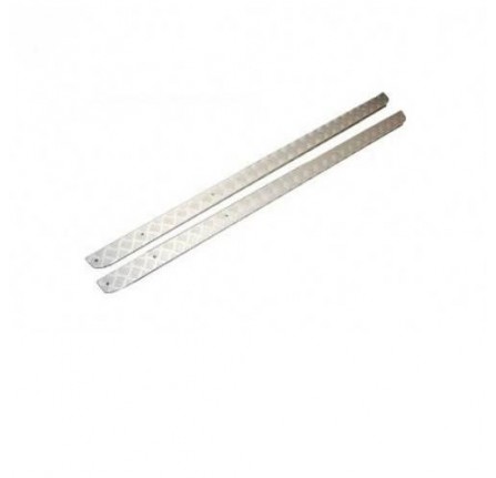 Chequer Plate 3mm Sill Protectors Kit Boxed with Fittings 110 4 Or 5 Door Only Anodised Silver Per Pair