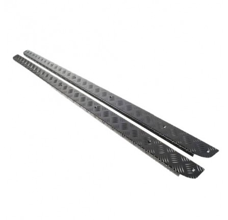 Chequer Plate Kit 3mm Sill Protectors Black 110 4 Or 5 Door Only Boxed Pair with Fittings