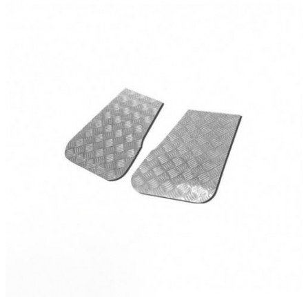 Chequer Plate Wing Top Silver Short 90/110 2mm