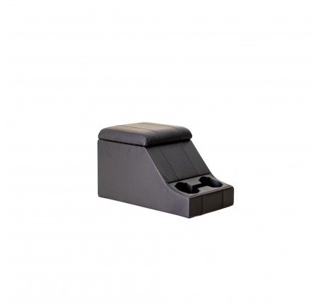 Premium Cubby Box - Full Black Leather - Black Stitching