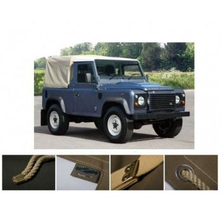 90 3/4 Hood Cab Fit Black Canvas with Side Windows