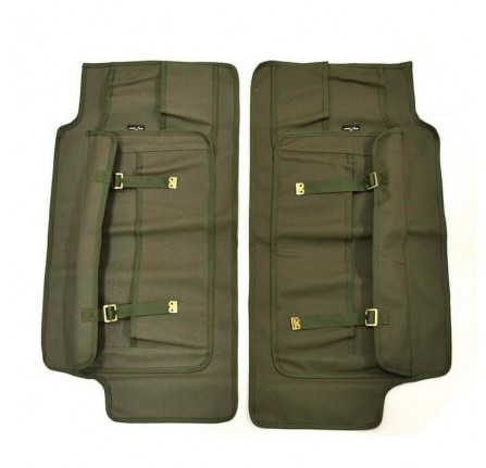 Canvas Door Cards Front Pair in Khaki Canvas