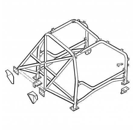 Safety Devices 14 Point Bolt in Competition Roll Cage Freelander 1