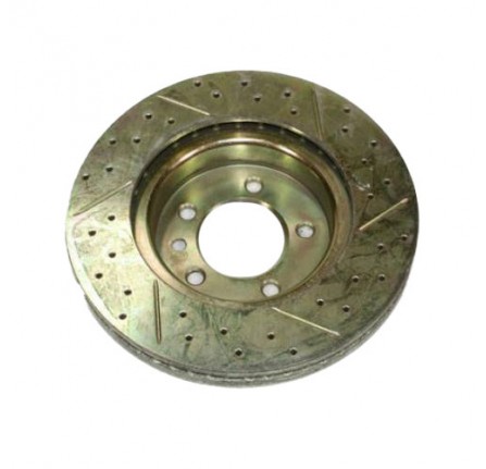 Terrafirma Brake Discs X2 Front Drilled & Grooved Discovery 3 4.4 Petrol