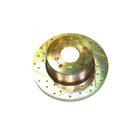 Terrafirma Brake Discs X2 Vented Drilled & Grooved Front Discovery 2