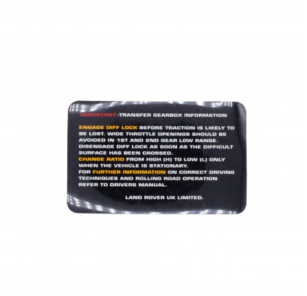 Genuine Instruction Plate Auto Gearbox up to EA351846
