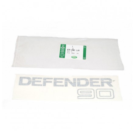Decal Rear -defender 90- (Light Grey on Clear Background)