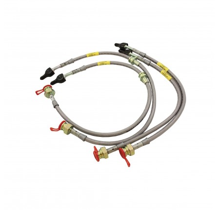 Braided S/Steel Brake Hose Set for Discovery 2 Comprises 4 Hoses