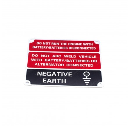 Warning Plate Disconnect Battery 101 F/Control and Series 3