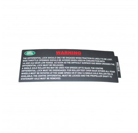 Warning Label on Fuse Box Cover