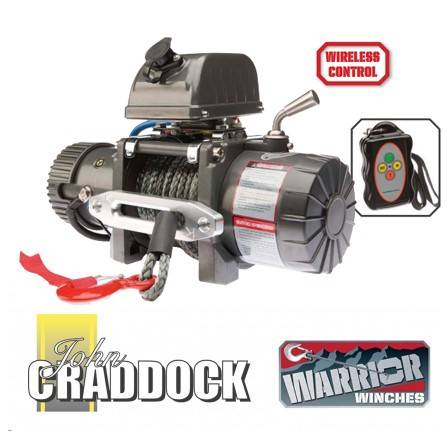 Warrior Samurai V2 Short Drum 12V Electric Winch 9500LB with Steel Cable