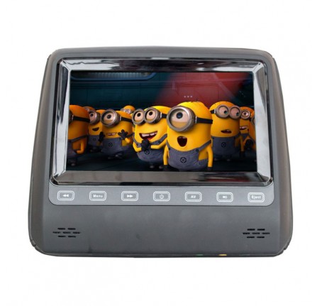 7" Headrest/Dvd Black X2 (2X Dual Channel Headphones Inc)
