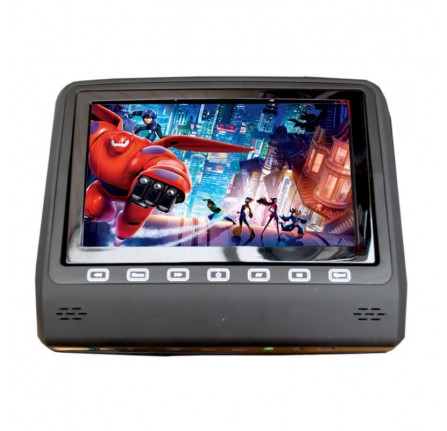 Headrest 7" Dvd Black (2 x Channel Headphones Included)
