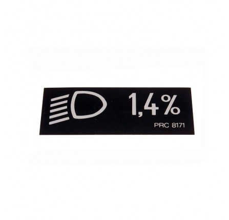 Genuine Headlamp Leveling Label on Radiatior