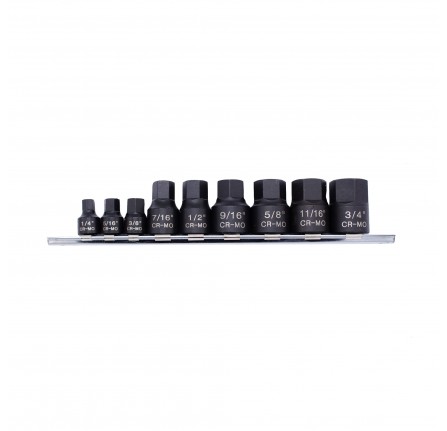 Hex Socket Bit Set Low Profile Impact Af 1/4"D 3/8"D 9