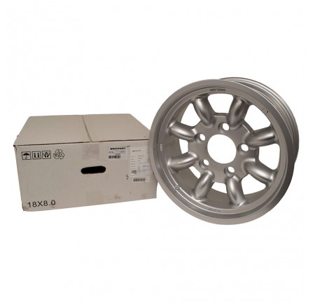 Silver 8 x 18 Minilite Alloy Wheel