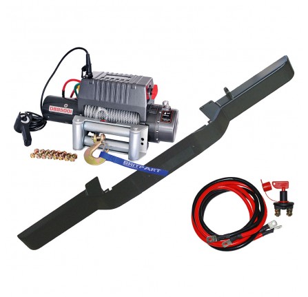 Defender Winch Bumper Non Air Con with DB9500I Winch Steel Cable with Extended Wiring Kit
