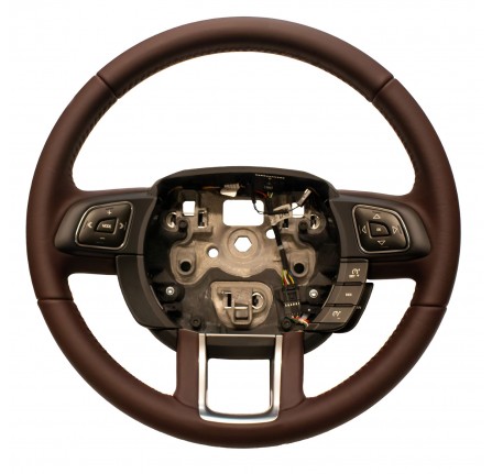 Genuine Steering Wheel Leather Dark Cherry/Ivory to Clear Manual Gearbox