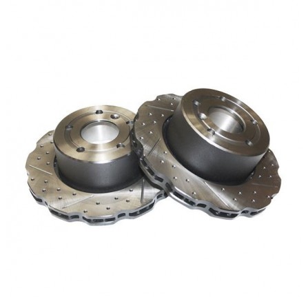 Terrafirma Wavy Brake Discs X2 Vented Drilled & Grooved Front