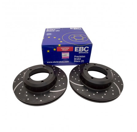 Ebc Vented Front Slotted Performance Brake Disc (Pair) Fitts Defender 90/110 and Dico 1 from Vin LA930456 and Range Rover Classic 1990 on