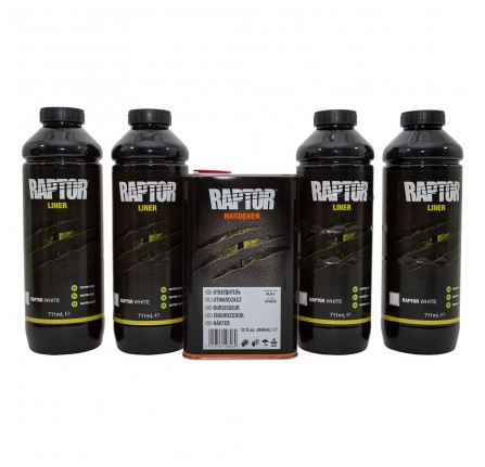 Raptor 4LT Kit White 750ML Raptor and 1 Litre Hardener
