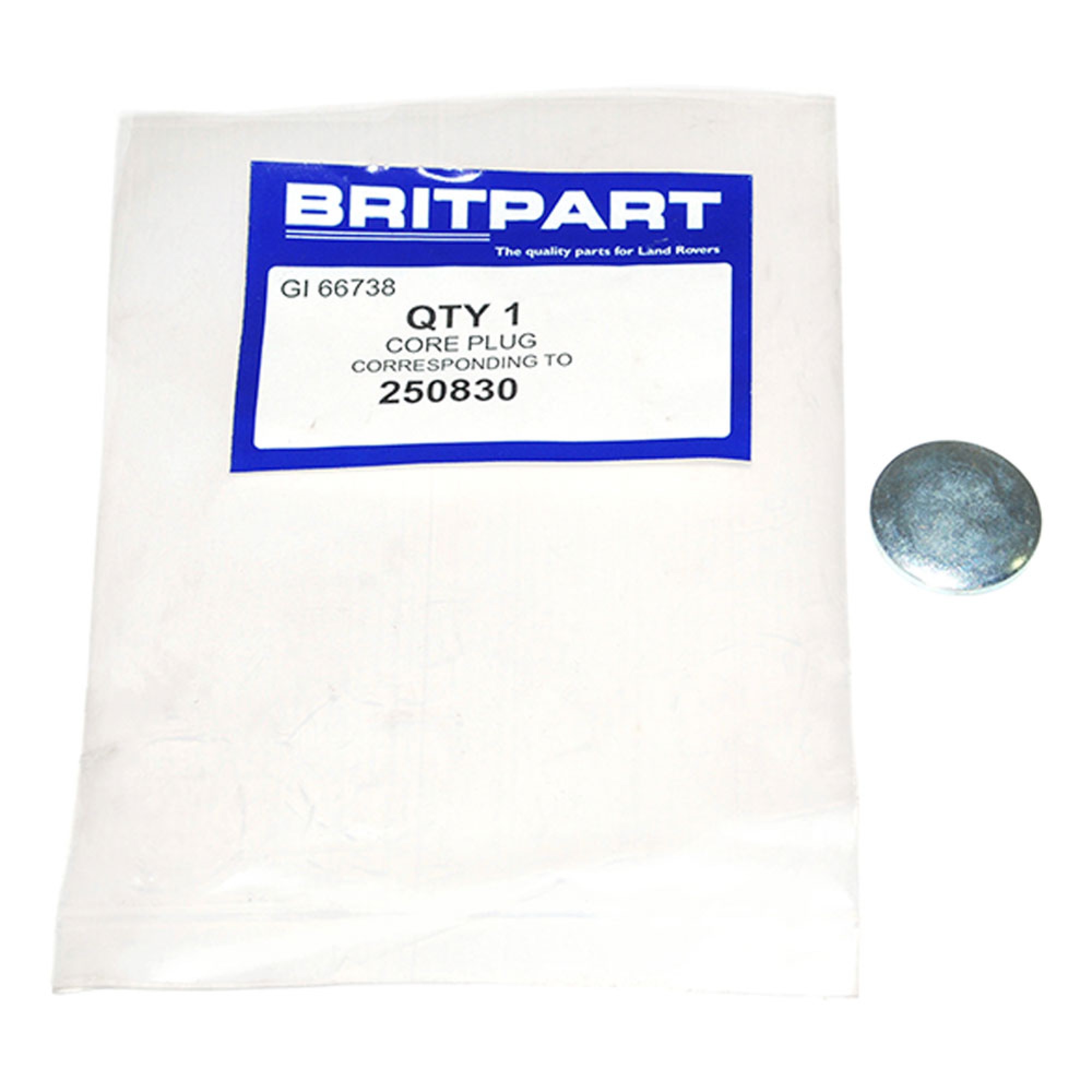 250830 - Core Plug for Cylinder Head 7/8 Inch 4 Cyl. 1958 -1990 and 2 Litre Diesel