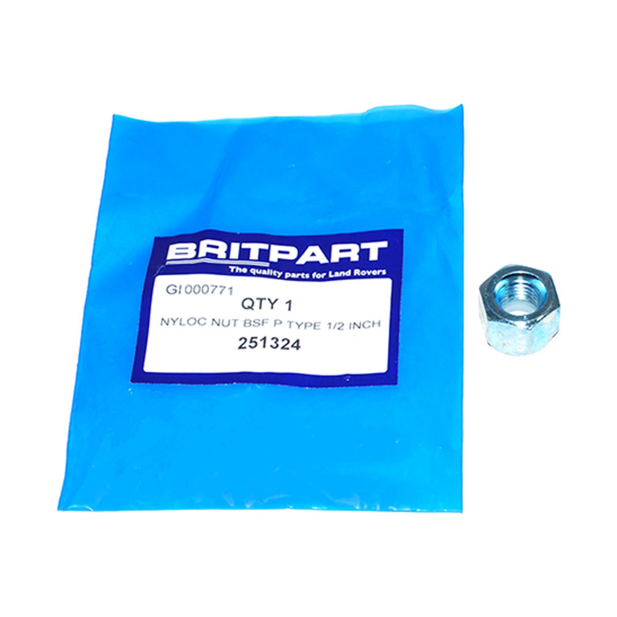 Self Locking Nut 1/2 Inch Bsf. - 251324