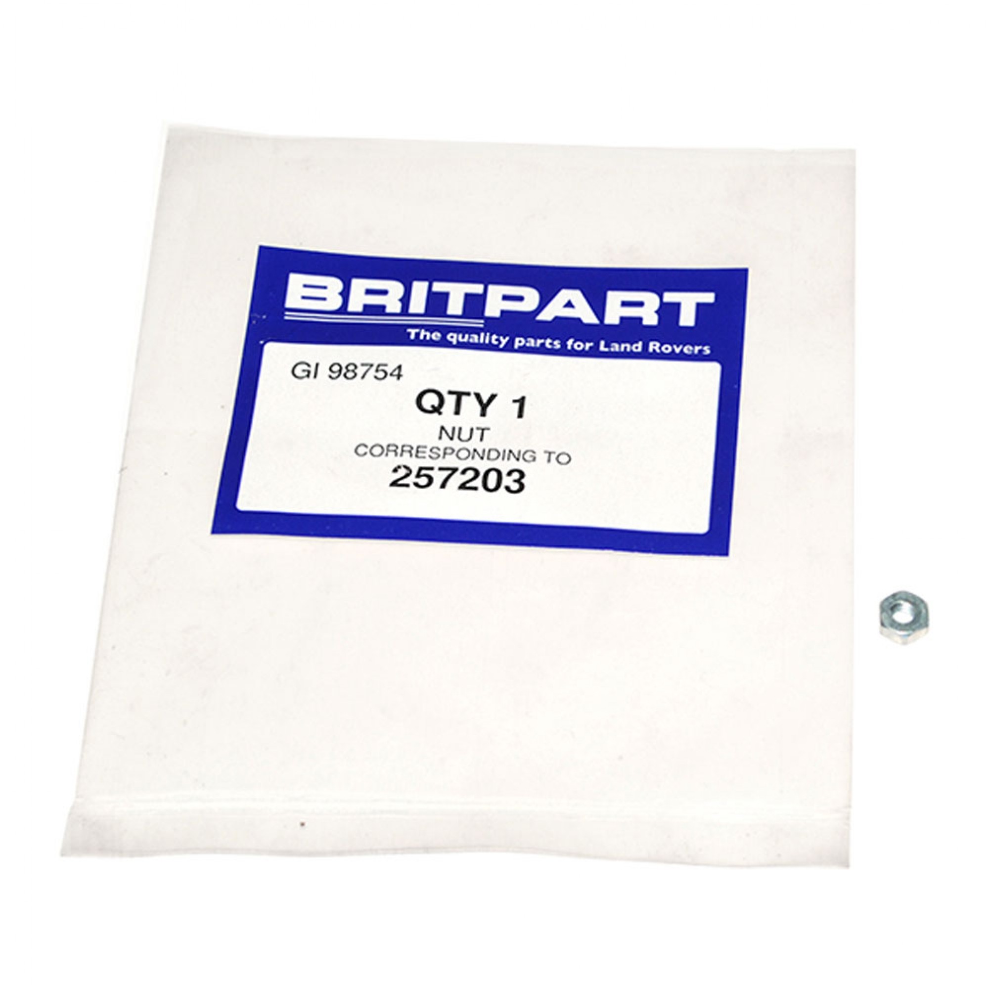 257203 - Nut for Side Reapeater Lamp 90/110 upto Vin EA331793 and Range Rover Classic to 1985