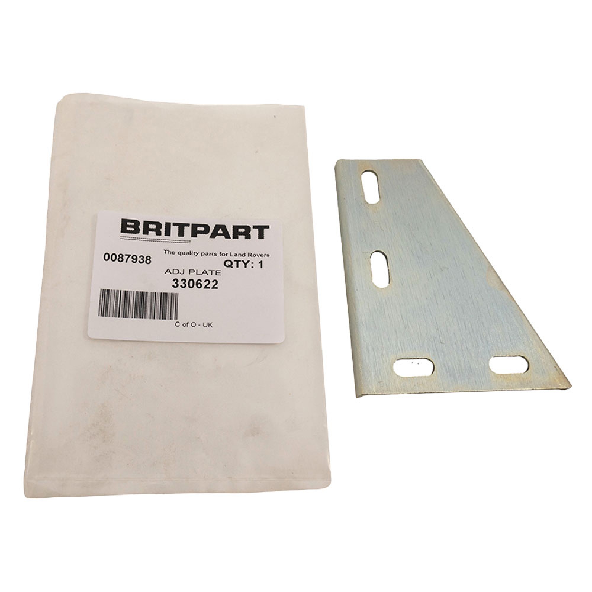 330622 - Hood Frame Adjusment Plate to Screen RH Land Rover 1958-84