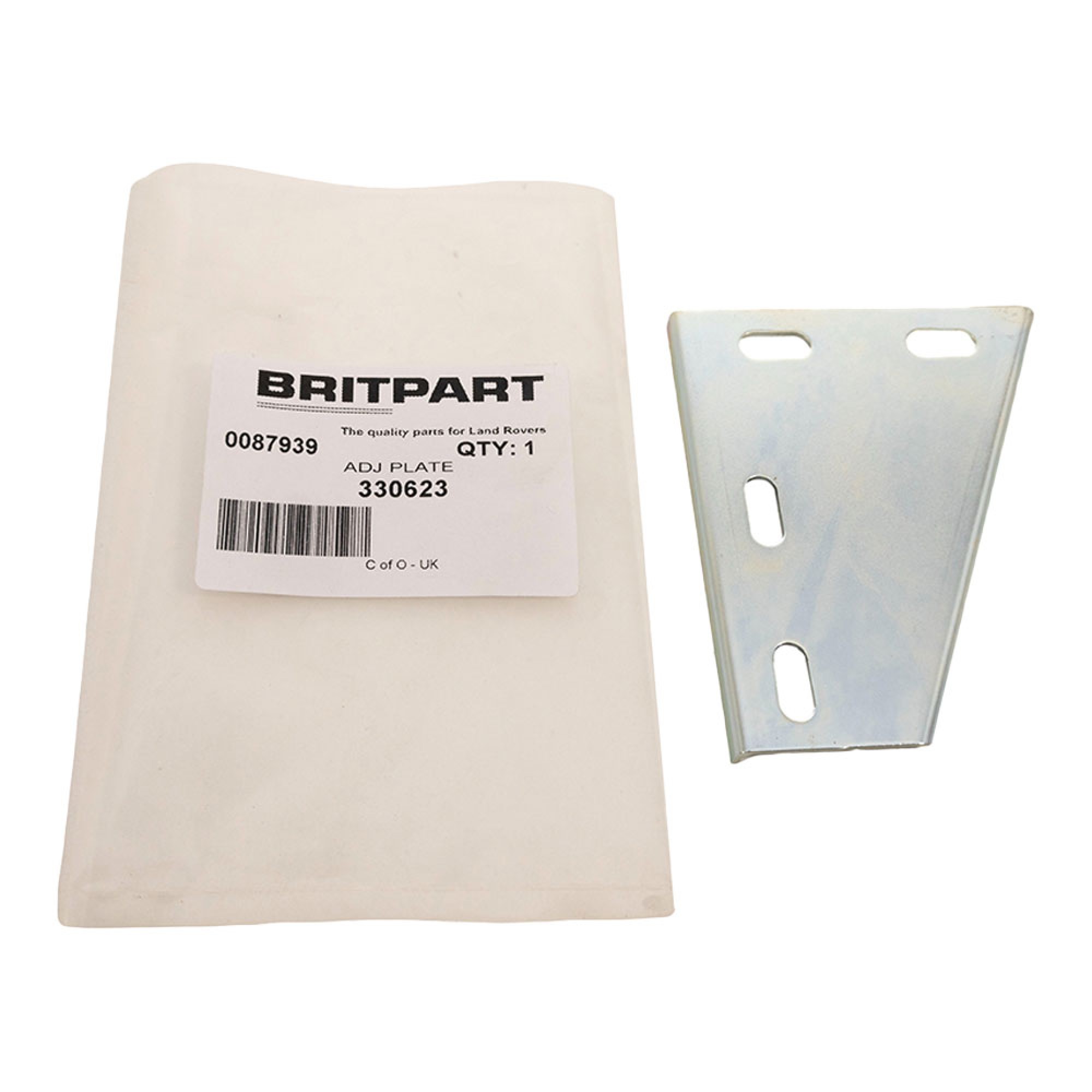 330623 - Hood Frame Adjusment Plate to Screen LH Land Rover 1958-84