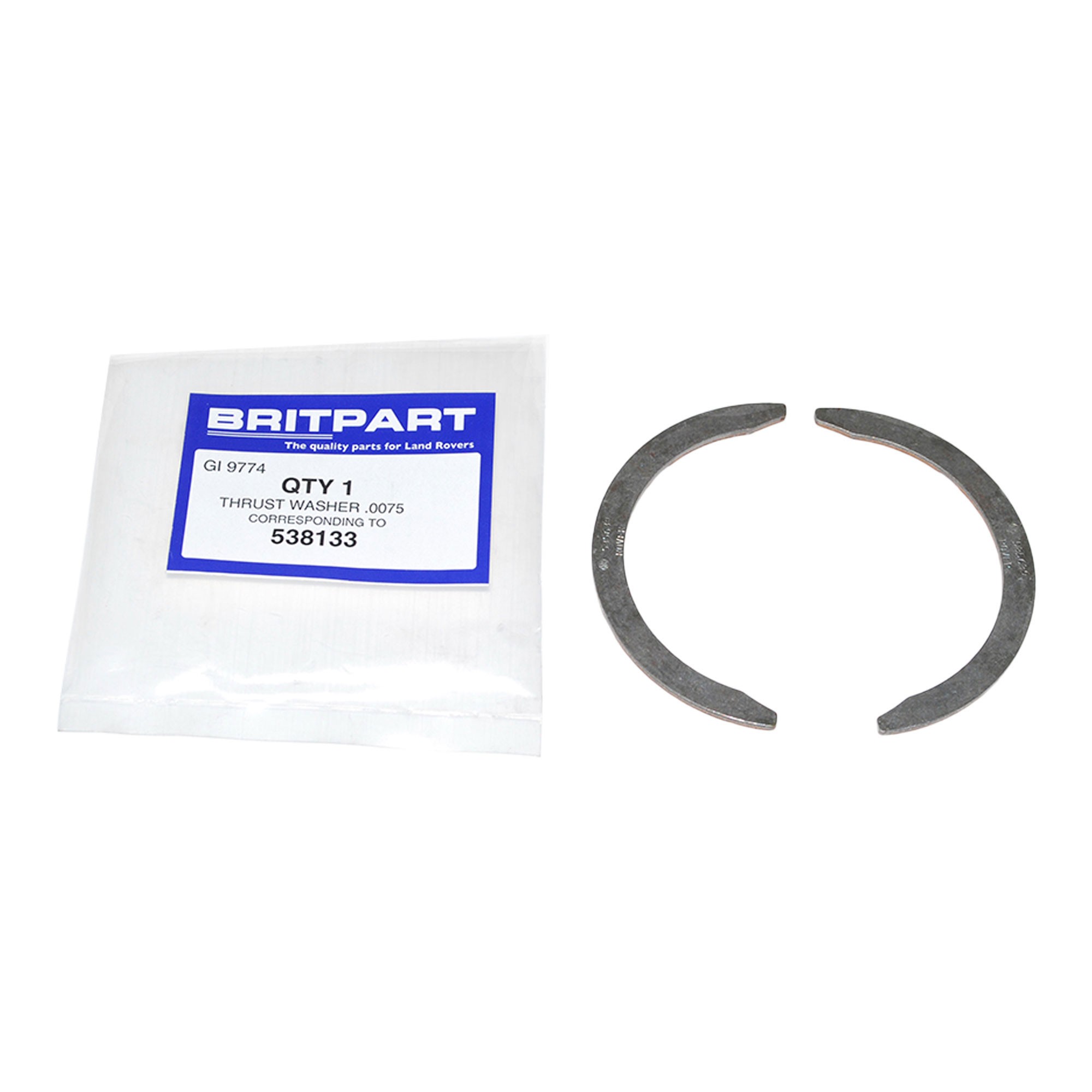 538133 - Genuine Crank Thrust WASHER.0075 1961-1998 4 Cylinder Sold As 2 Halves