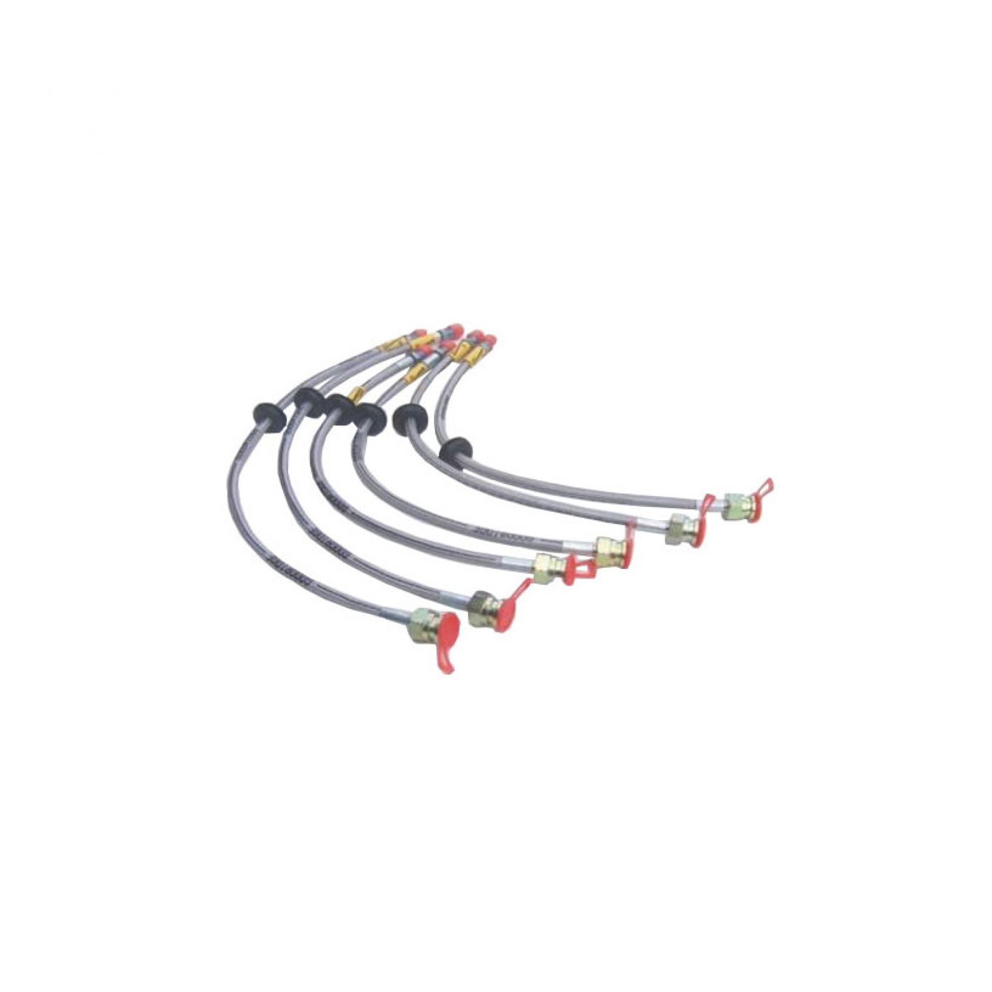 BA214L - 50mm Extd Braided Steel Brake Hose Set for Discovery 1 with Abs Comprises Of 4 Hoses